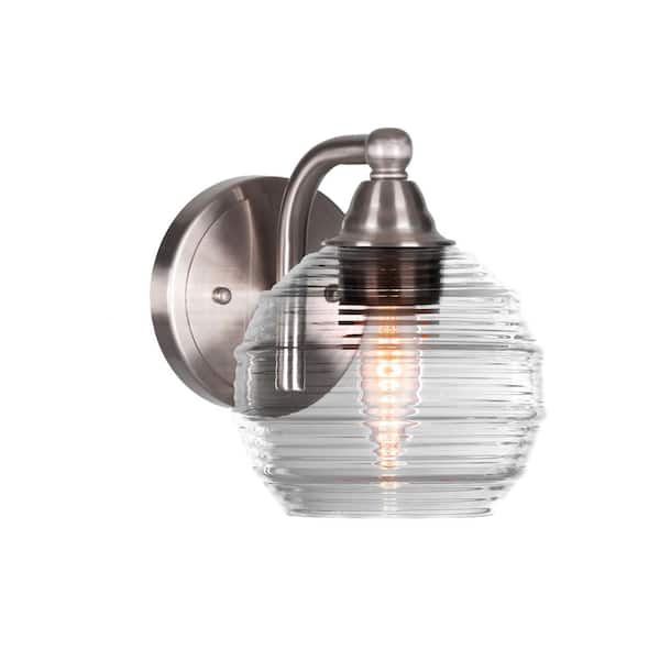 Unbranded Madison 6 in. 1-Light Brushed Nickel Wall Sconce with Standard Shade