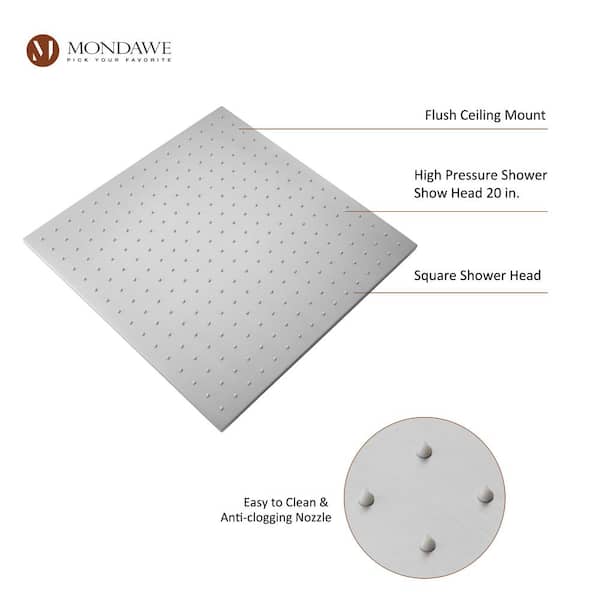 Flush Ceiling Mount Rain Shower Head | Shelly Lighting