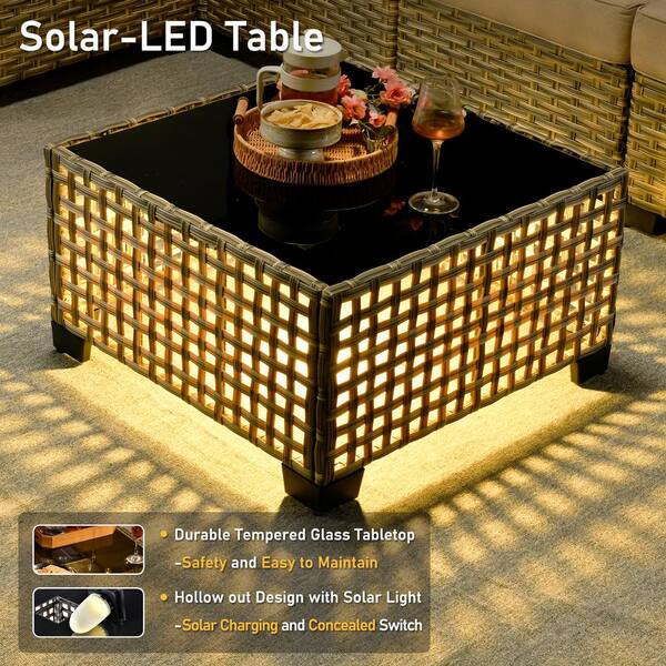 HOOOWOOO Kelleys 9-Piece Wicker Modern Outdoor Patio HOOOWOOO Kelleys 9-Piece Wicker Modern Outdoor Patio
