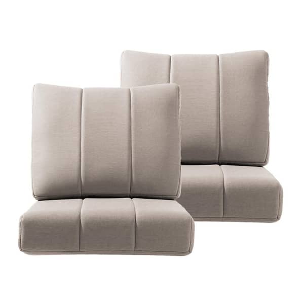 Light Relax Beige 24 x 24 Outdoor 4-Piece Deep Seating Outdoor Lounge Chair Cushion Set