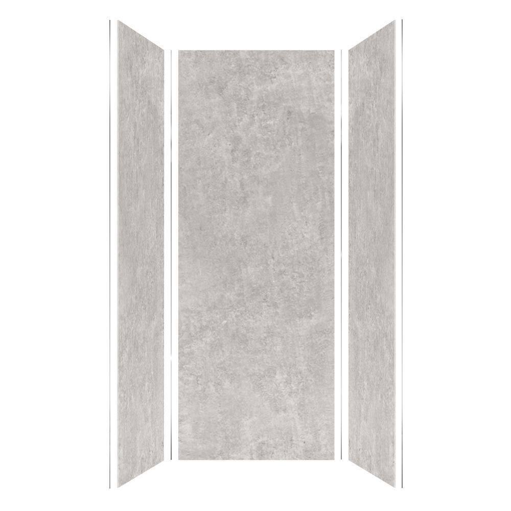 Titan Caesar Gray Textured Concrete Shower Wall Kit, 36" x 36" x 96"