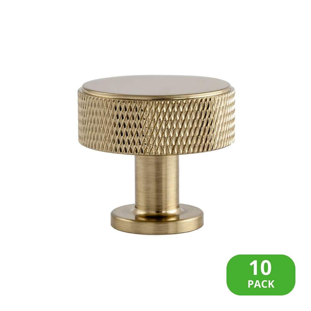 Kent Knurled Satin Brass Round Cabinet Knob Multipack