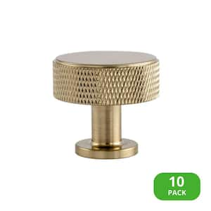 Kent Knurled 1-3/8 in. Satin Brass Cabinet Knob (10-Pack)