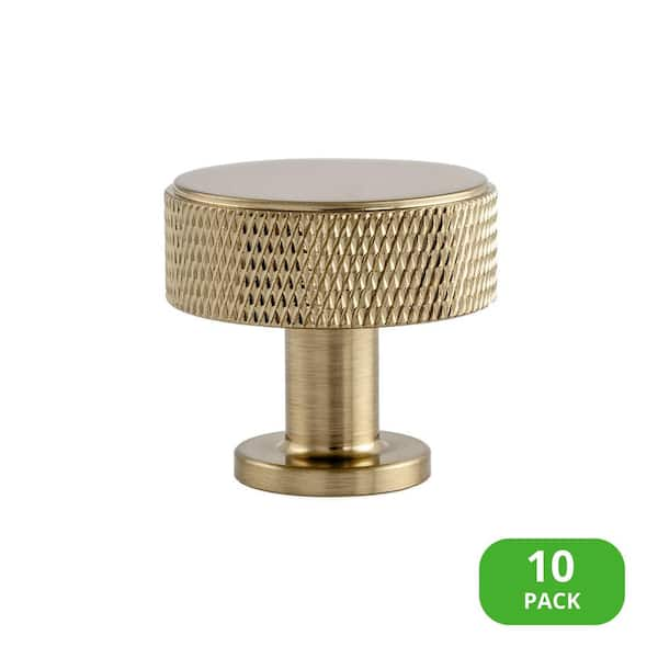 Sumner Street Home Hardware Kent Knurled 1-3/8 in. Satin Brass Cabinet ...