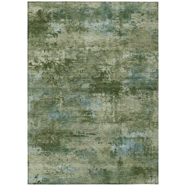 Chantille Machine Washable Indoor/Outdoor Abstract ACN2370 Green 10 ft. x 14 ft. Area Rug