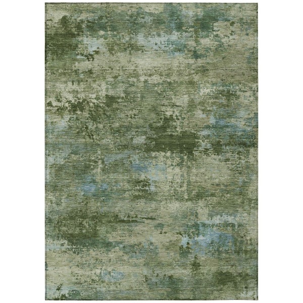 Chantille Machine Washable Indoor/Outdoor Abstract ACN2370 Green 9 ft. x 12 ft. Area Rug