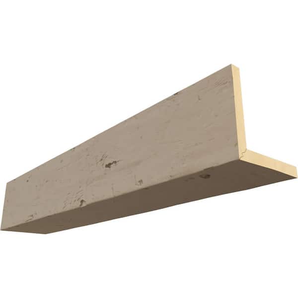Ekena Millwork Endurathane 12 in. H x 4 in. W x 12 ft. L Knotty Pine Champagne Mist Faux Wood Beam
