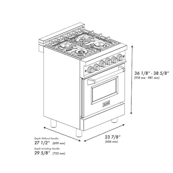 Forno Breno - 24 in. Gas Range, 4 Sealed Burners FFSGS6272-24 - The Home  Depot