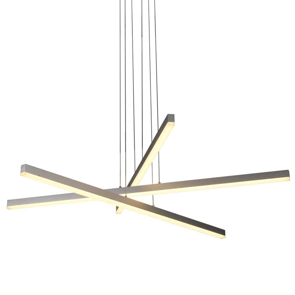 Sirius 40" Silver Aluminum Integrated LED Adjustable Pendant