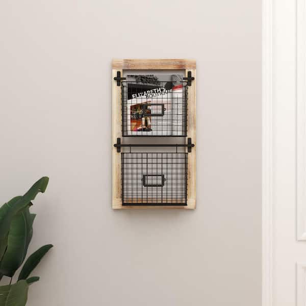 1pc Black Wall Mounted Modern & Minimalist Iron Magazine & Newspaper Storage  Rack For Living Room & Office Decoration