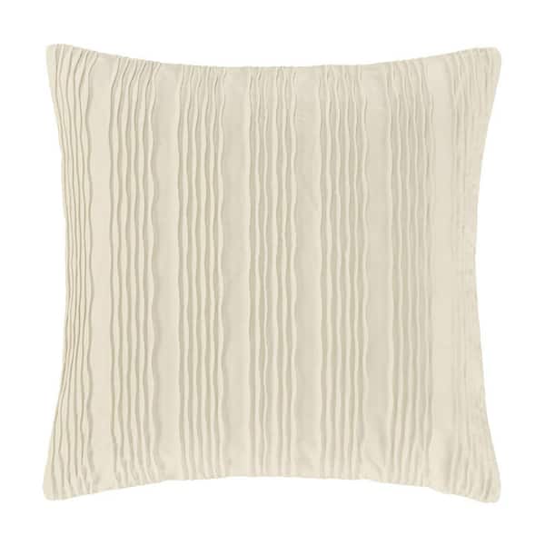 Unbranded Toulhouse Wave Ivory Polyester 20 in. Square Decorative Throw Pillow Cover