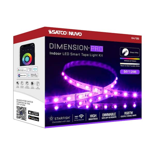 SATCO Dimension Pro Indoor 64 ft. Hardwired 68W Dimmable Cuttable