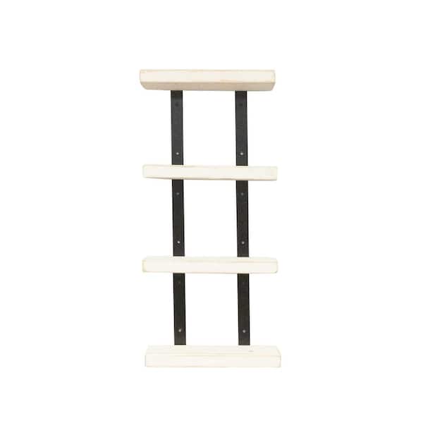 Del Hutson Designs Quartette 16 in. White Jet Tiered Shelf