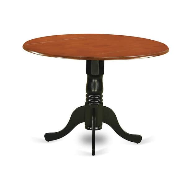 East West Furniture 3-Piece Black and Cherry Finish Solid Wood Top - Dining Room Set - Seats 4