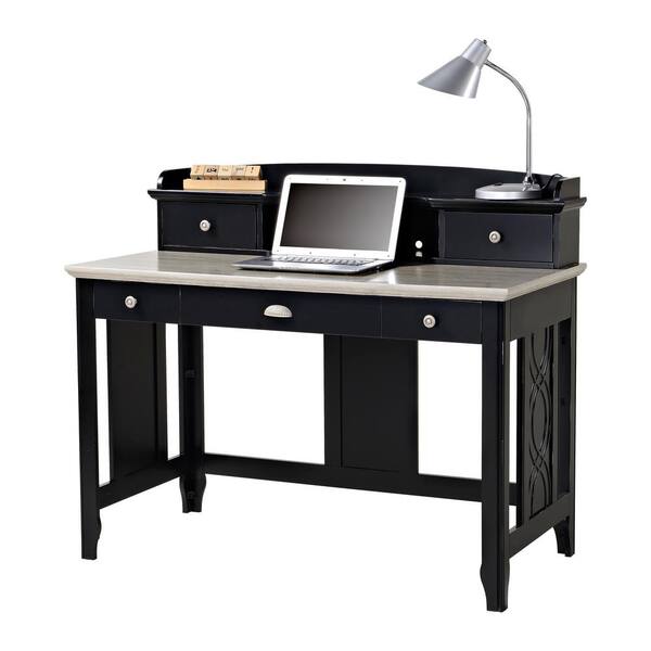 Unbranded Charlotte Black Desk with Hutch