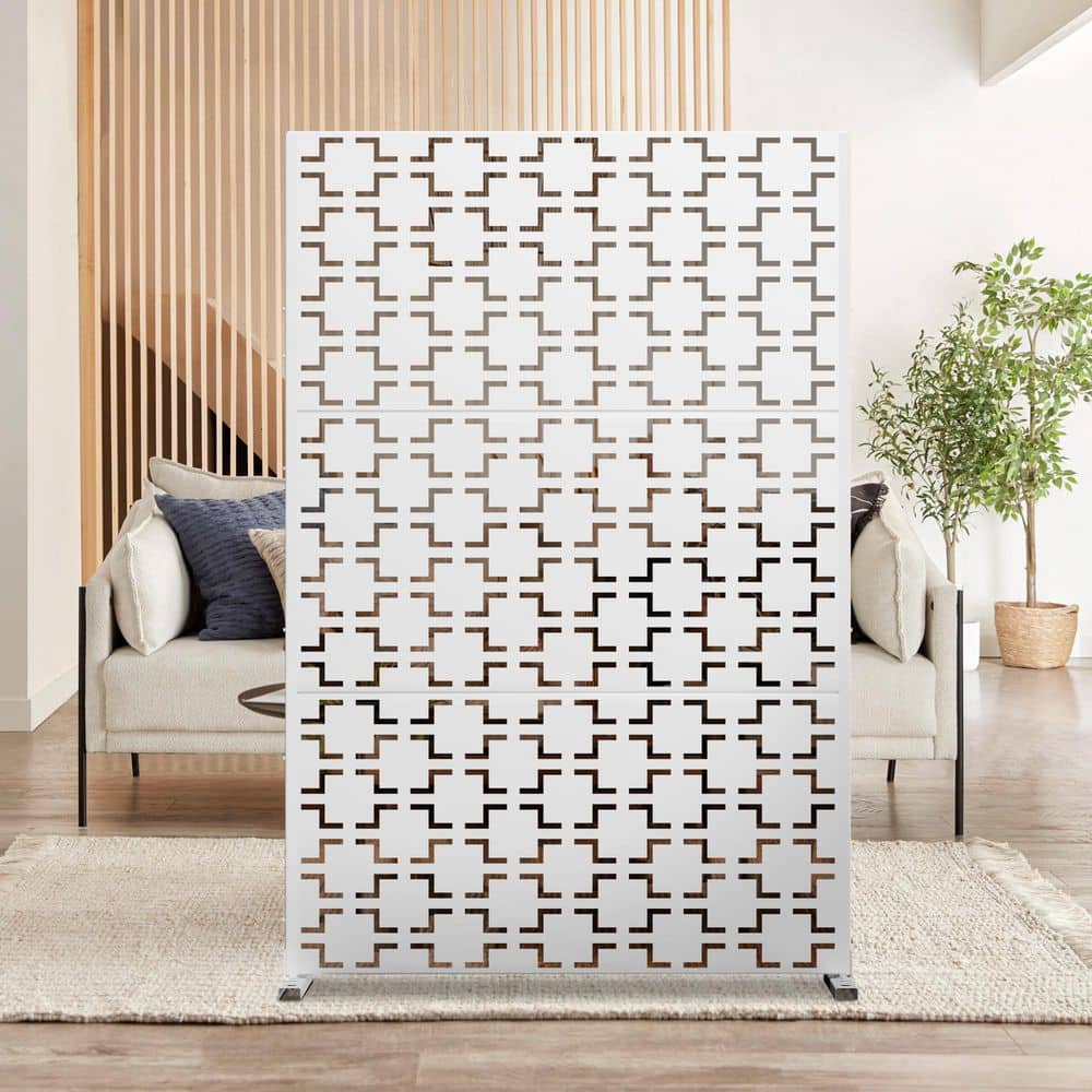 72 in. x 47 in. White Outdoor Metal Galvanized Privacy Screen Fence Garden Panels price history on PriceWatchPro