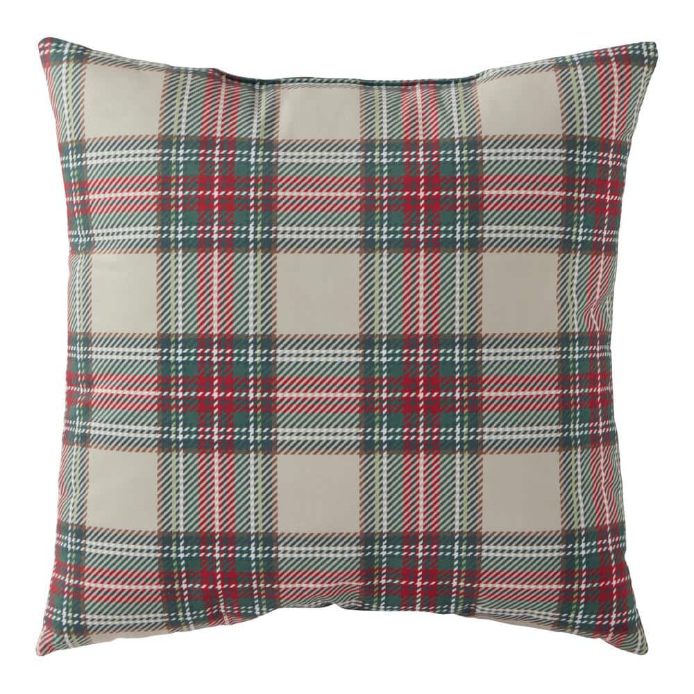 Greendale Home Fashions Red and Green Plaid Holiday 18 in. x 18 in. Throw  Pillow TP1000-PLAID - The Home Depot