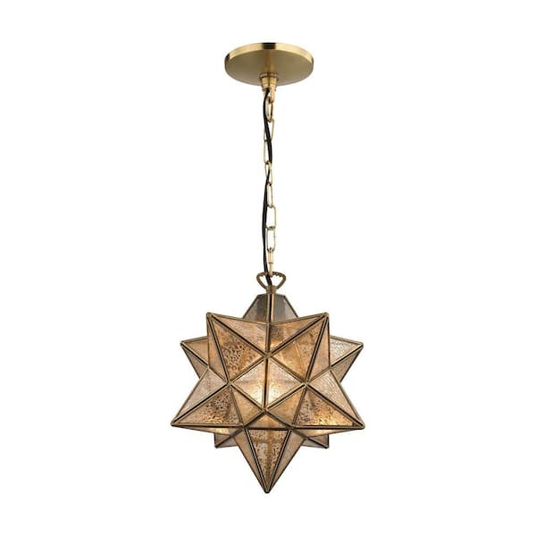 Titan Lighting Moravian Star 1-Light Gold Pendant