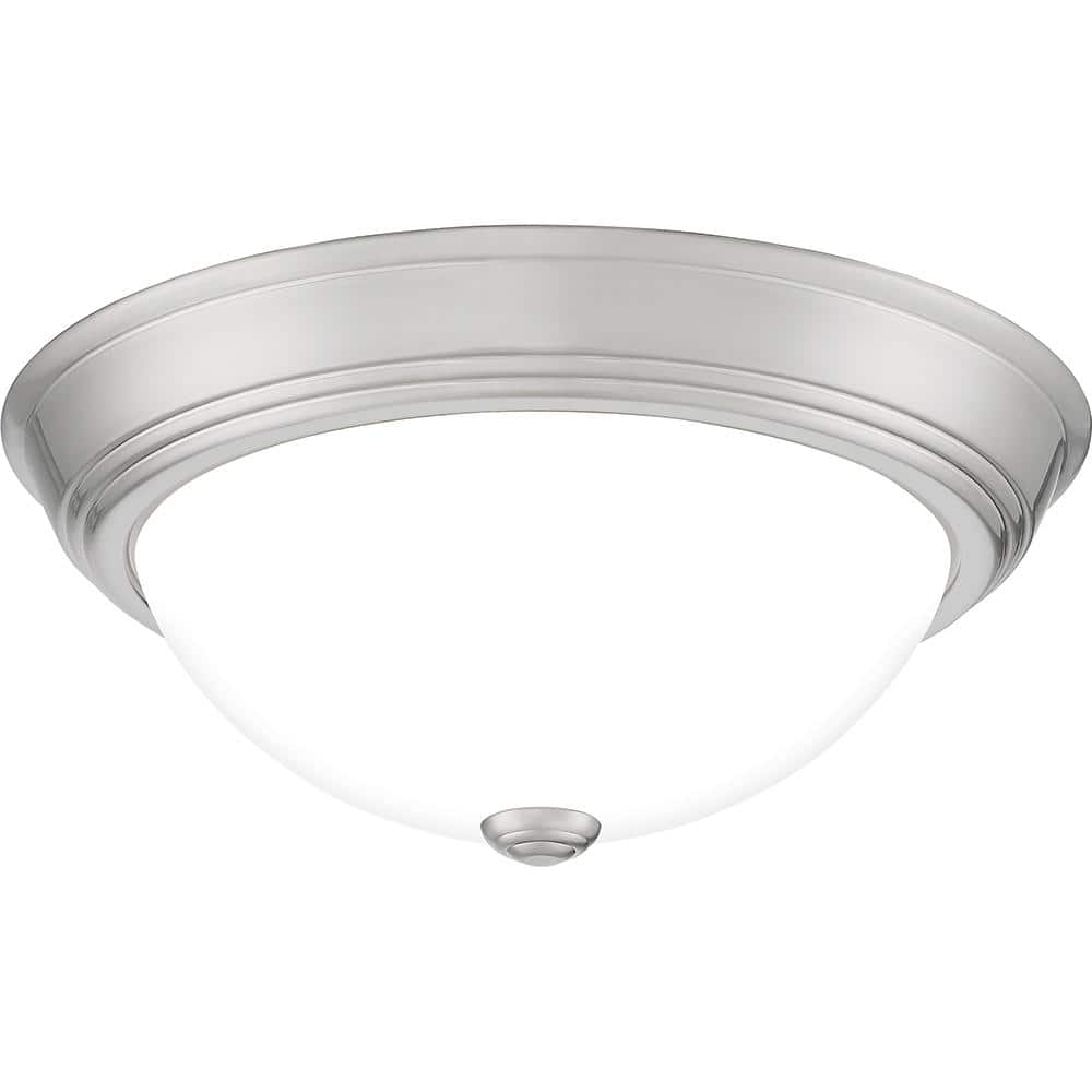 Erwin 13" Brushed Nickel and Glass LED Flush Mount