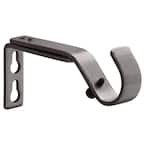 Mix And Match Gunmetal Steel Single 4 in. Projection Curtain Rod Bracket (Set of 2)