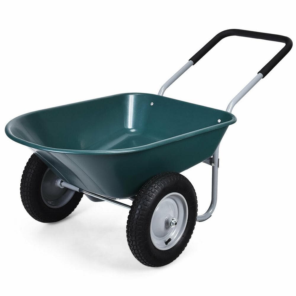 WELLFOR 5 cu. ft. Plastic Garden Dolly Post Hole Digger Utility Cart ...