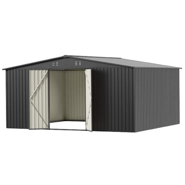 14 ft. W x 12 ft. D Outdoor Metal Shed Storage Heavy Duty Outdoor Storage for Tools and Equipment (168 sq. ft. )