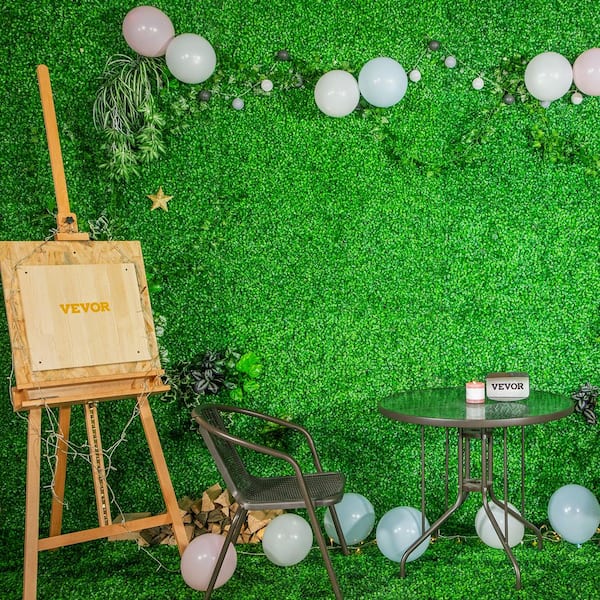 20 in. x 20 in. x 1.6 in. Artificial Boxwood Panels Grass Backdrop Wall Hedge Screen Vinyl Garden Fence 12-Piece