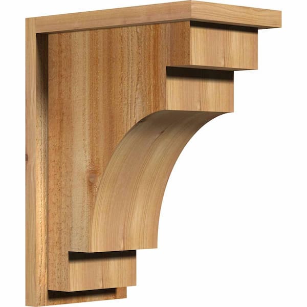 Ekena Millwork 8 in. x 14 in. x 18 in. Mediterranean Rough Sawn Western Red Cedar Corbel with Backplate