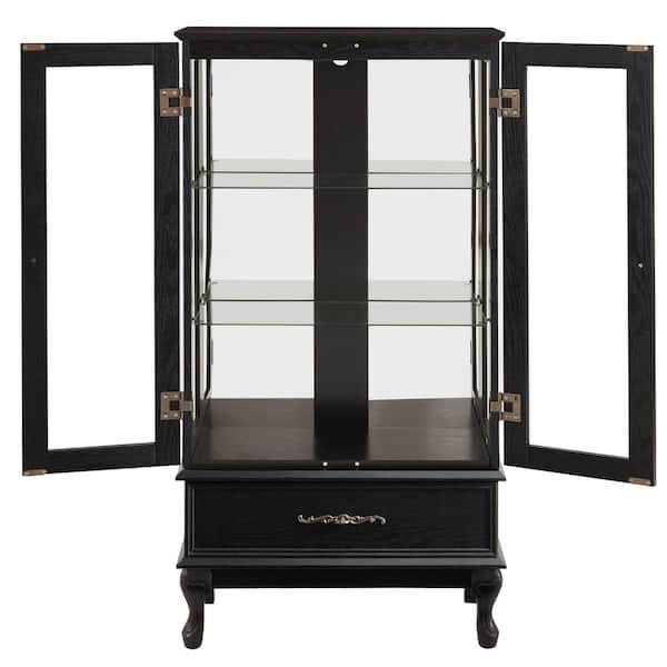 25.98 in. W x 11.81 in. D x 51.58 in. H Bathroom Black Linen Cabinet