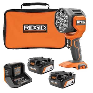 18V Cordless LED Spotlight with (2) 4.0 Ah Batteries, Charger, and Bag