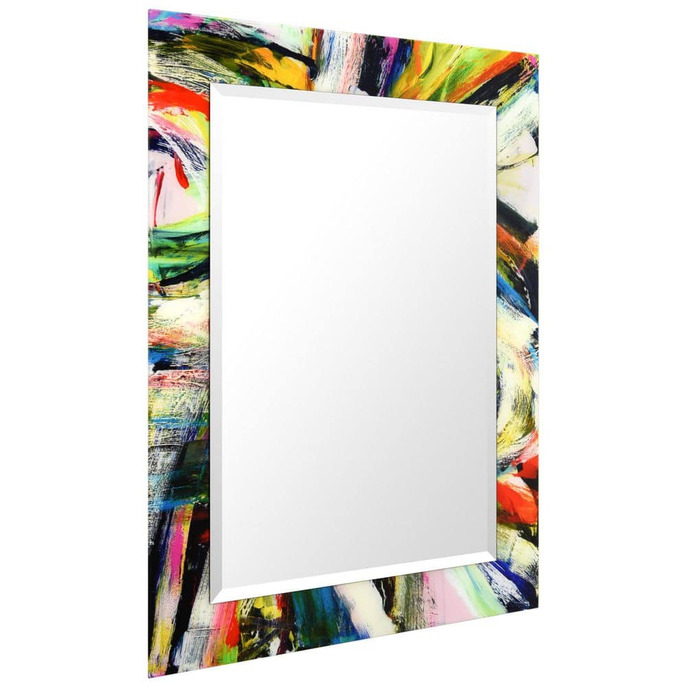 Colorful Rectangular Frameless Wall Mount Vanity Mirror