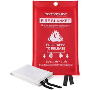 Emergency Fire Blankets for Home Kitchen-Fiberglass Fireproof Blanket for Camping, Fireplace, Grill, Office (1-Pack)