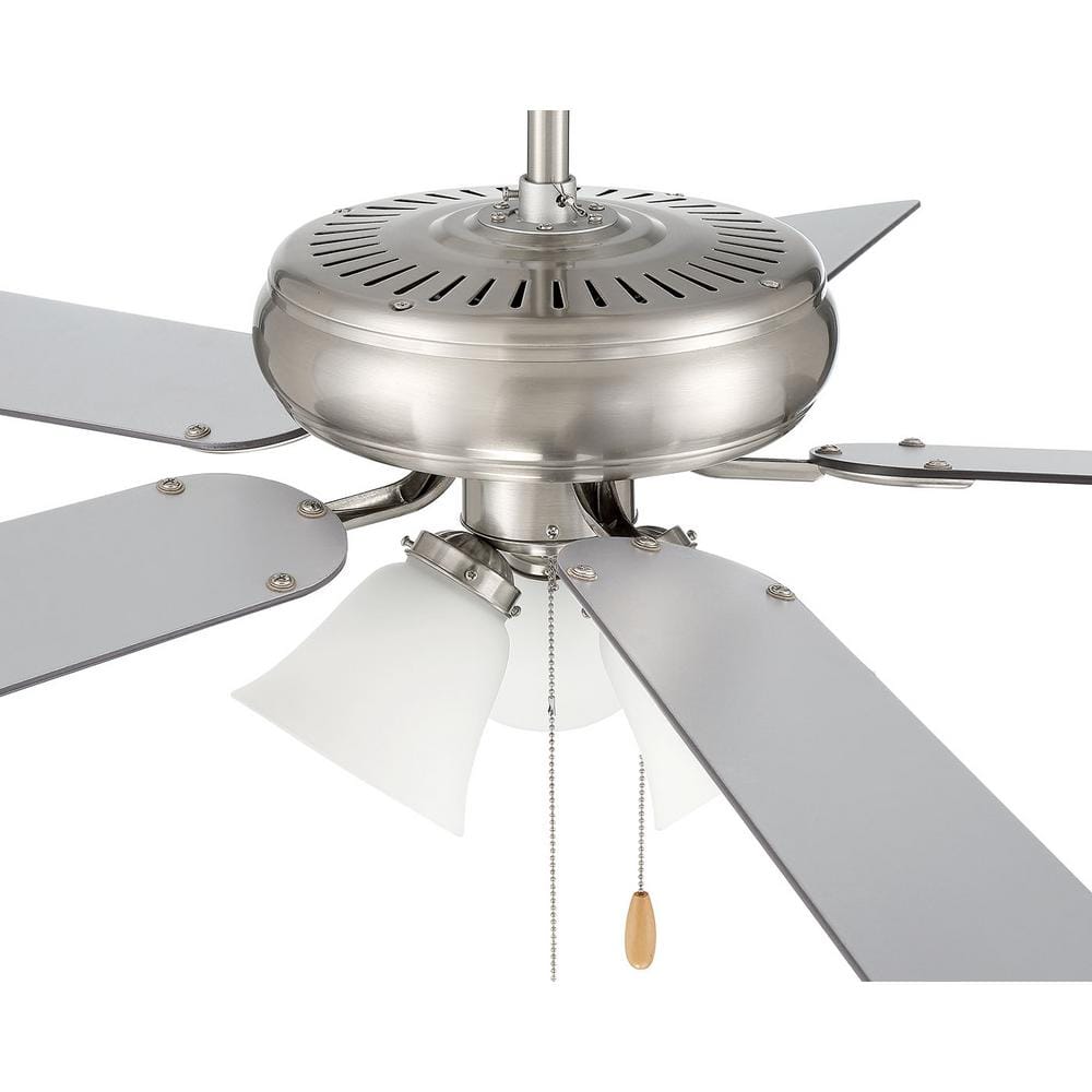 52'' Brushed Nickel Ceiling Fan with LED Lights