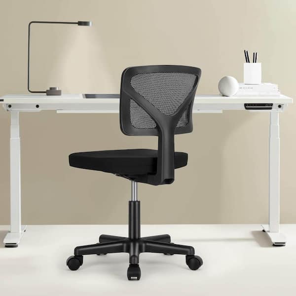 Mesh Low-Back Ergonomic Task Chair in Black, Armless Computer Chair Home Office Desk Chair