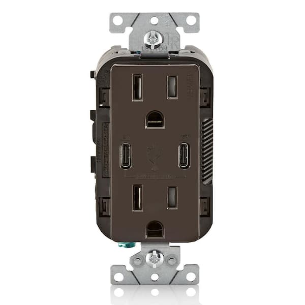 15 Amp 125 V Tamper Resistant Duplex Outlet/Receptacle, Brown (1-Pack) T5637-B
