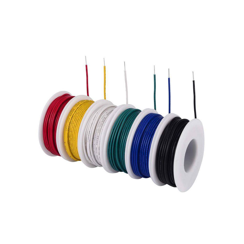 180ft 24 / 2 AWG Solid Core 6-Color Wire Kit Tinned Copper PVC Insulation Jumper Wire for Electrical Projects price history on PriceWatchPro