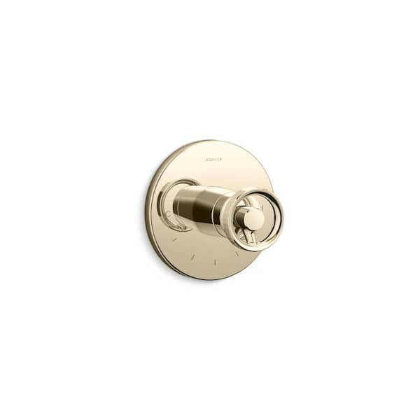 KOHLER Components Mastershower Temperature Control Valve Trim With Industrial Handle in Vibrant French Gold