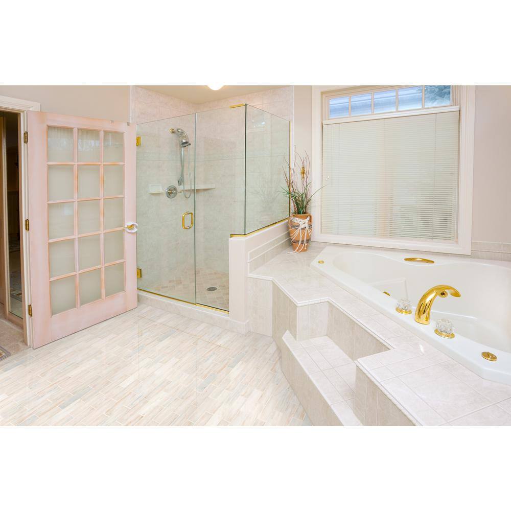 Angora Basketweave 12" x 12" Polished Marble Mosaic Tile