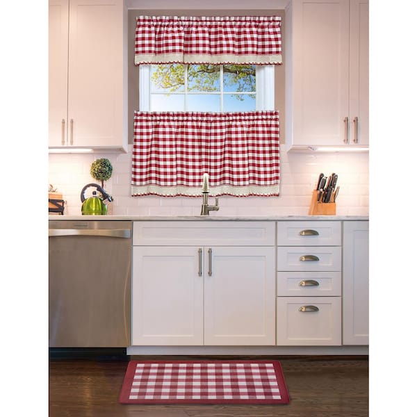 Buffalo Check Burgundy 18 in. x 30 in. Anti-Fatigue Mat
