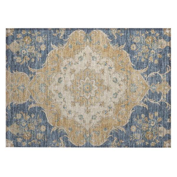 Chantille Machine Washable Indoor/Outdoor Abstract ACN3080 Navy 3 ft. x 4 ft. Area Rug