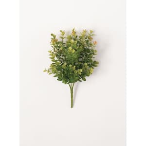 Artificial 12 in. Green New England Boxwood Bush
