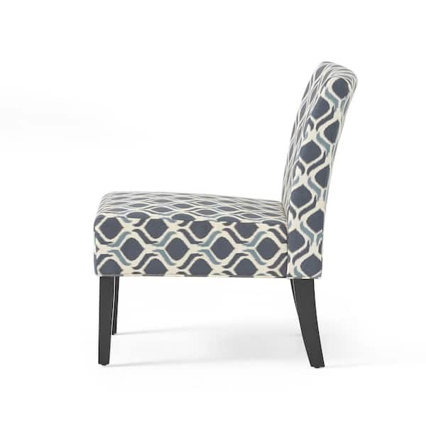 Blue and white online slipper chair