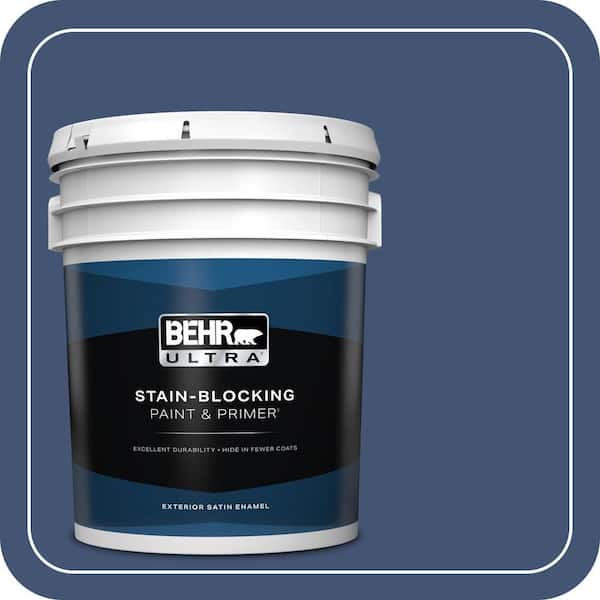 BEHR ULTRA 5 gal. Home Decorators Collection #HDC-CL-26 Champlain Blue Satin Enamel Exterior Paint & Primer