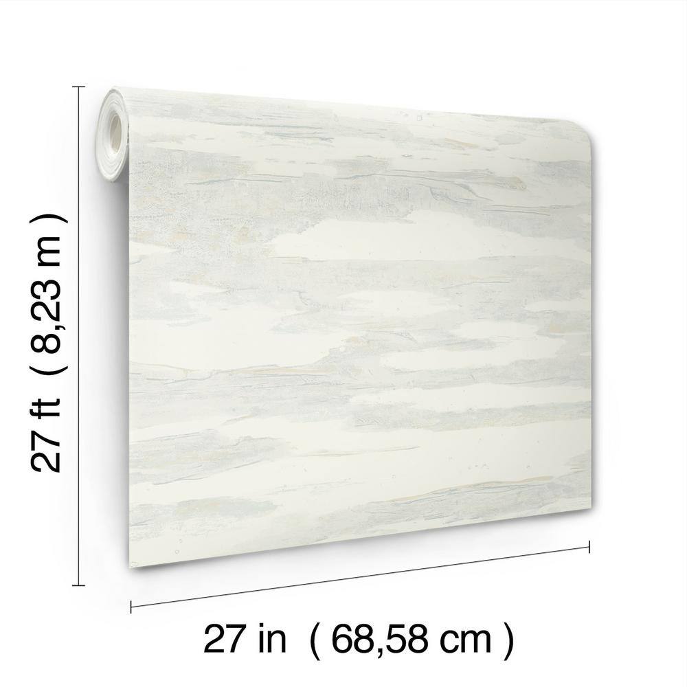 Spa Blue and Beige Abstract Non-pasted Washable Wallpaper