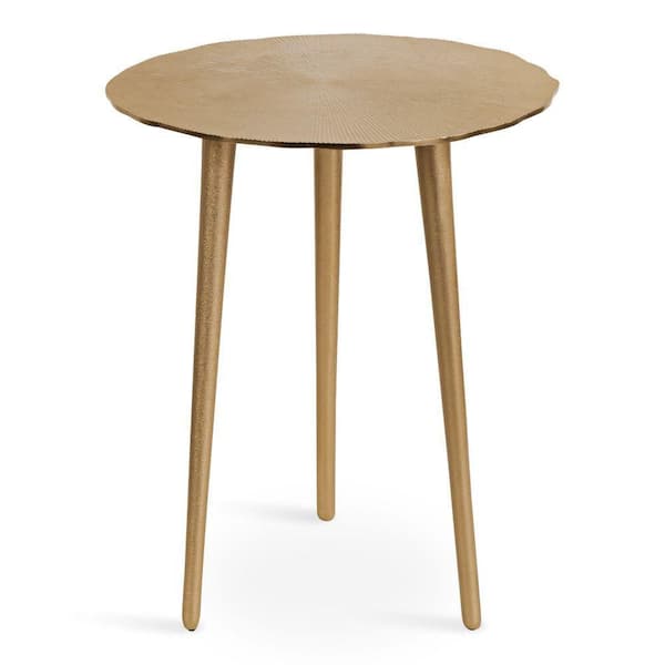 Sancia 15.37 in. Gold Round Metal End Table