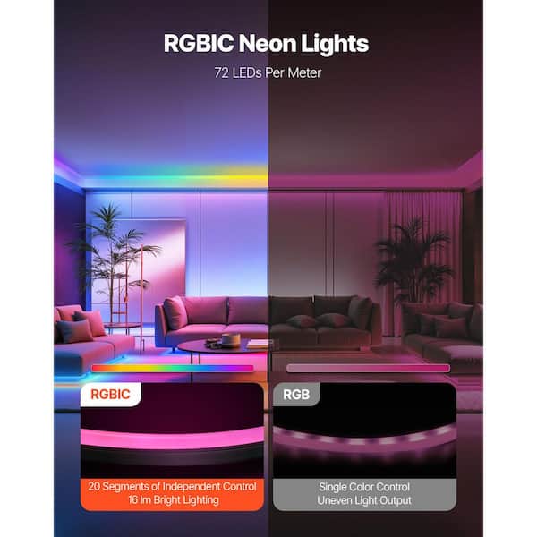 SVOPES 16.4 ft. Flexible LED Neon Rope Light, Compatible with