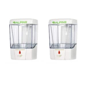 700 ml. Automatic Gel Hand Sanitizer Liquid Soap Dispenser in White (2-Pack)