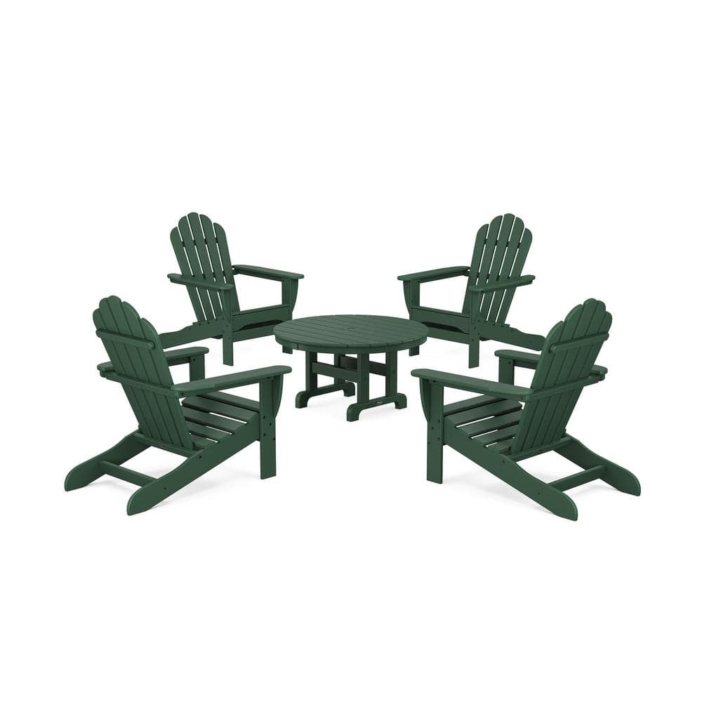 Monterey Bay 5-Piece Plastic Patio Conversation Set Adirondack Chair in Rainforest Canopy price history on PriceWatchPro