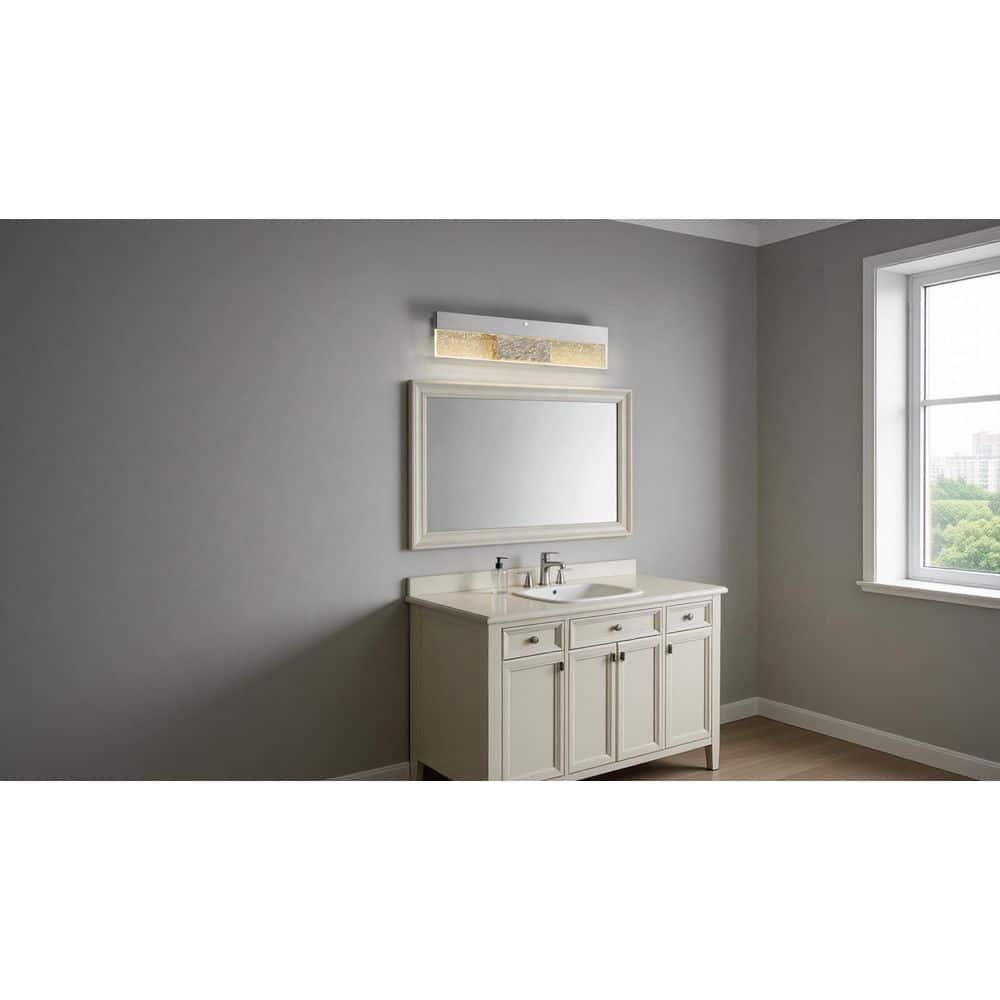 Hampton Bay Havelock 23 in. 1-Light Chrome LED 5CCT Vanity Light