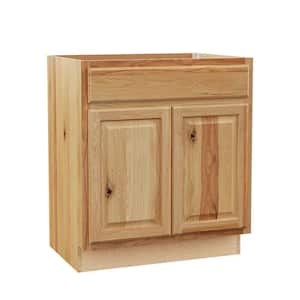 Hampton 30 in. W x 21 in. D x 34.5 in. H Assembled Bath Base Cabinet in Natural Hickory without Shelf